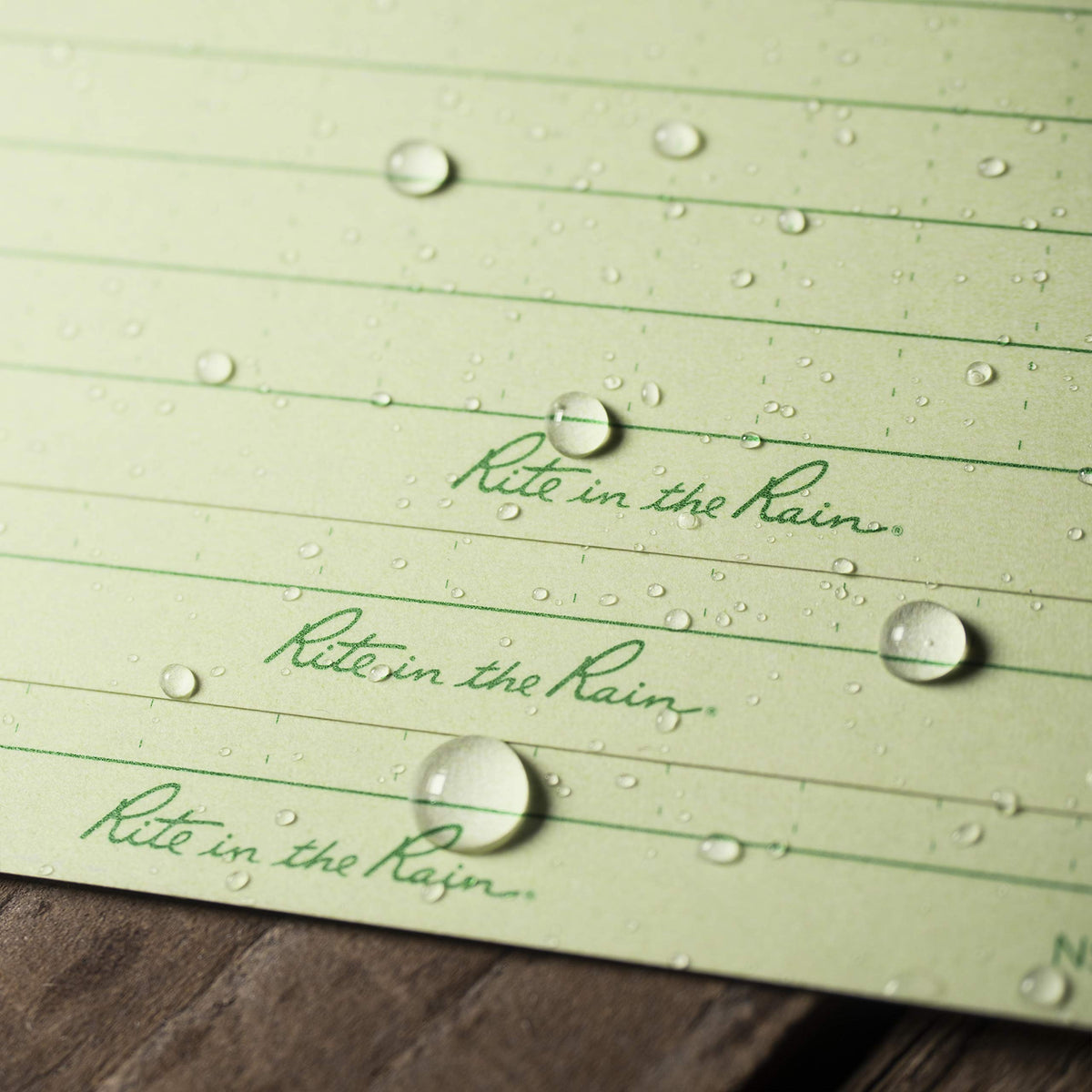 Rite in the Rain Weatherproof Index Cards, 3" x 5", Universal Pattern, Green (No. 991)