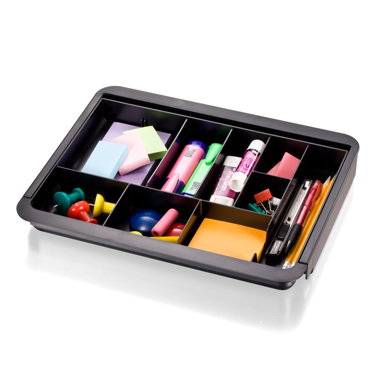 Officemate Expandable Drawer Organizer Tray, Adjustable 10.3"–16" Width, Customizable Compartments
