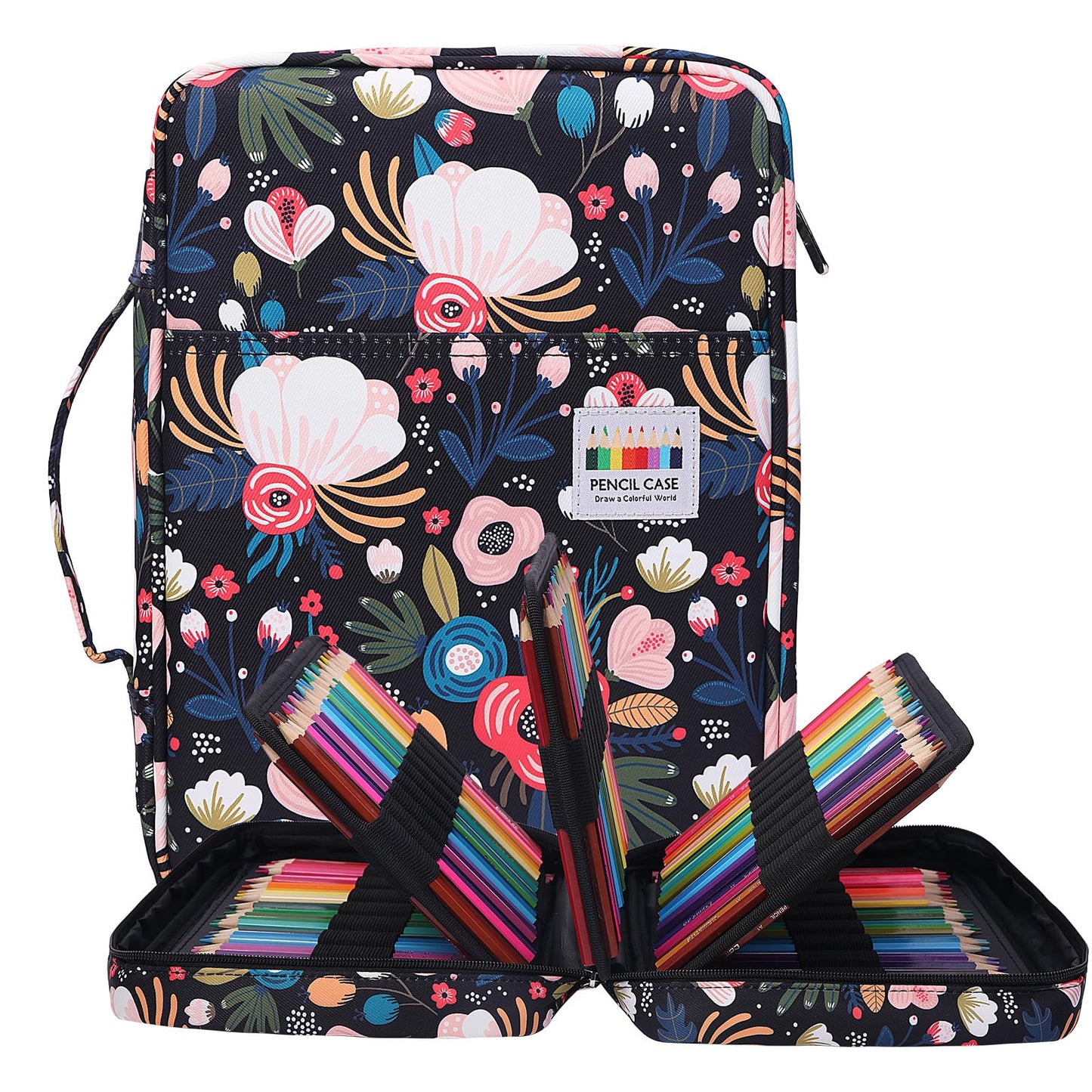 BOMKEE Colored Pencil Case 220 Slots Pencils/Gel Pens Organizer Waterproof Travel Case Zipper