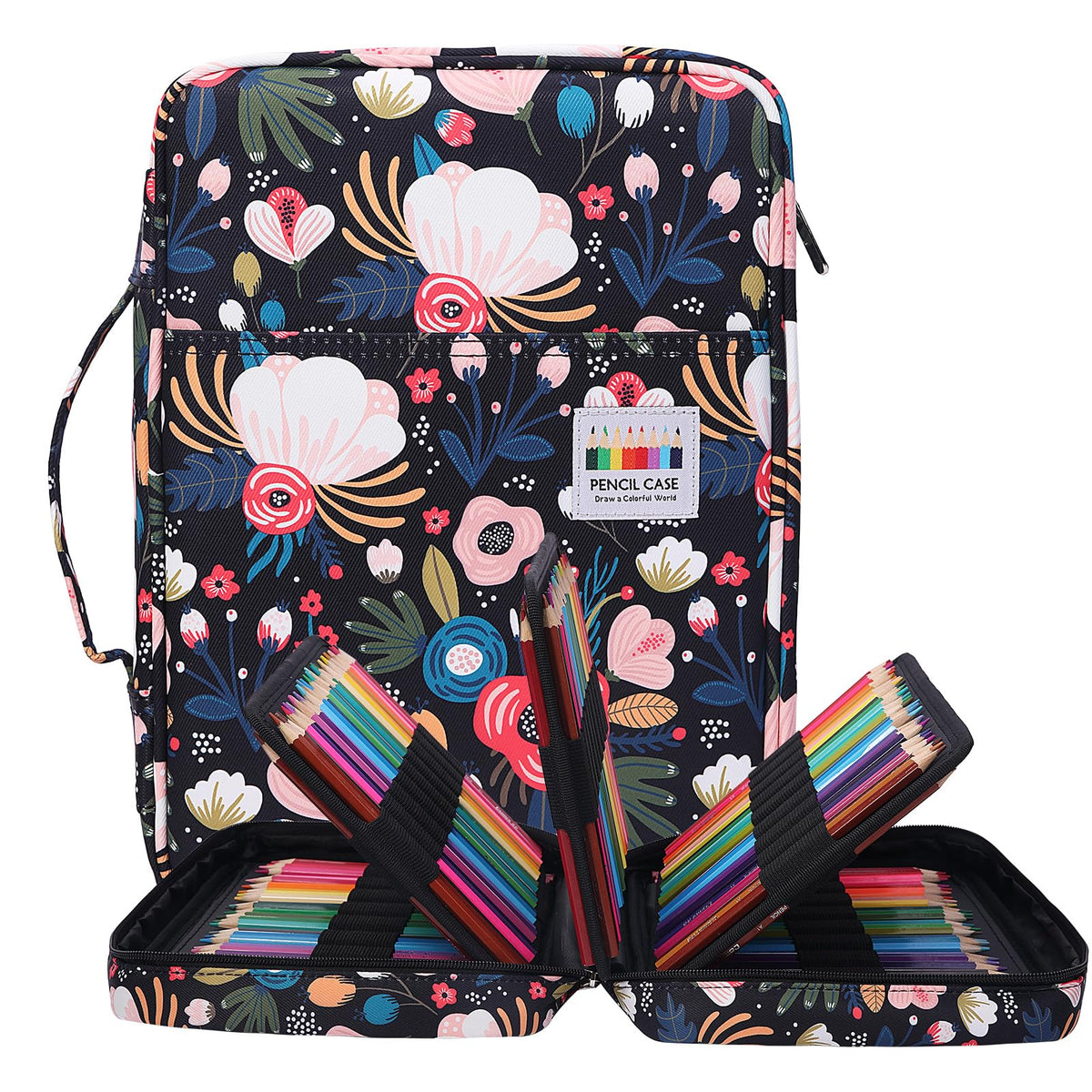 BOMKEE Colored Pencil Case 220 Slots Pencils/Gel Pens Organizer Waterproof Travel Case Zipper