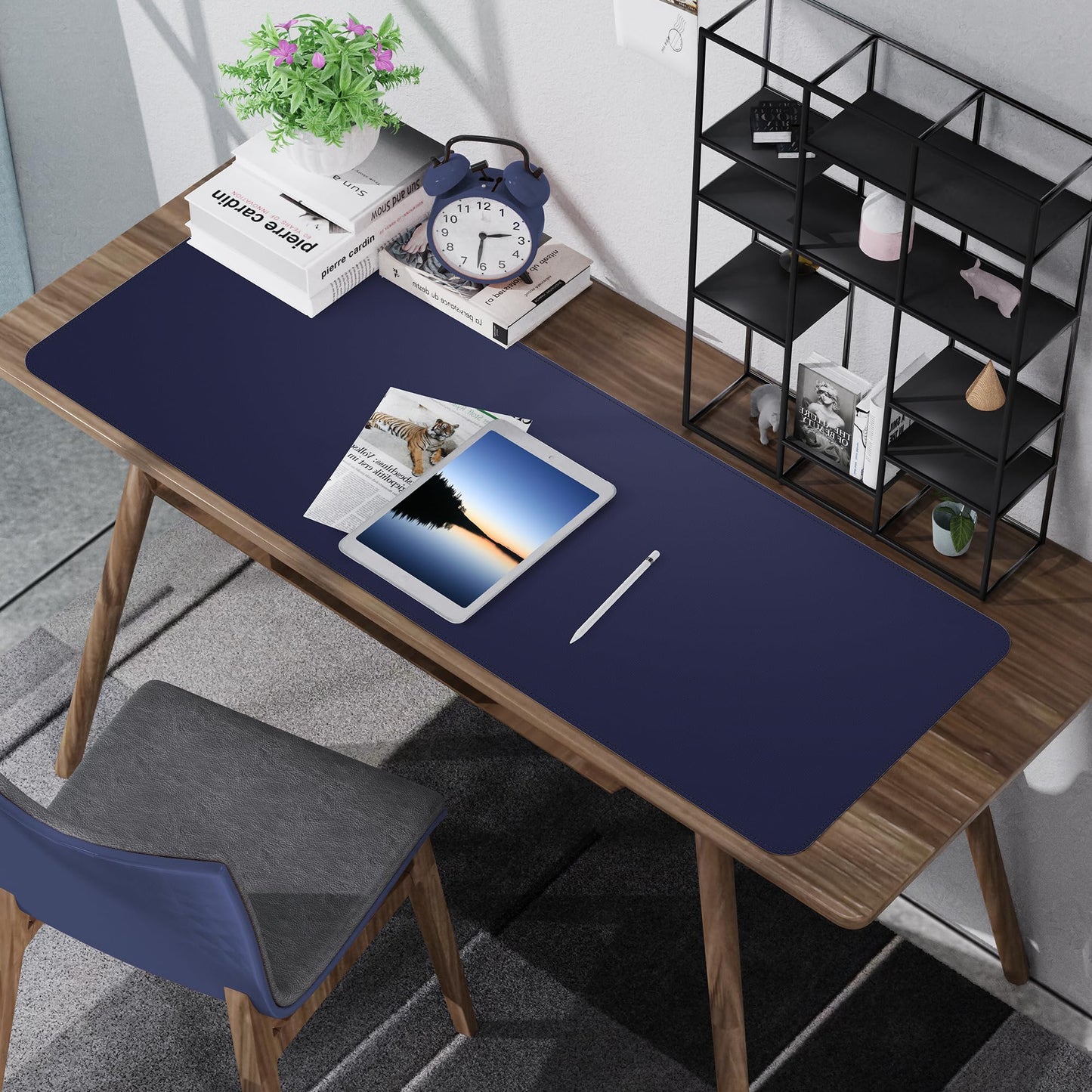 AFIING Cork Desk Mat 55" x 17", Dual-Sided Natural Cork & PU Leather Desk Pad, Non-Slip Waterproof