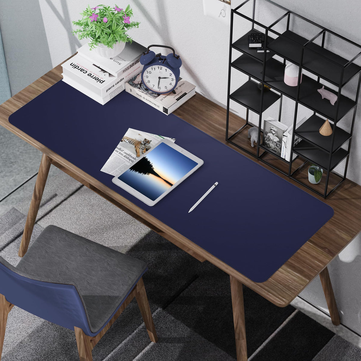 AFIING Cork Desk Mat 55" x 17", Dual-Sided Natural Cork & PU Leather Desk Pad, Non-Slip Waterproof