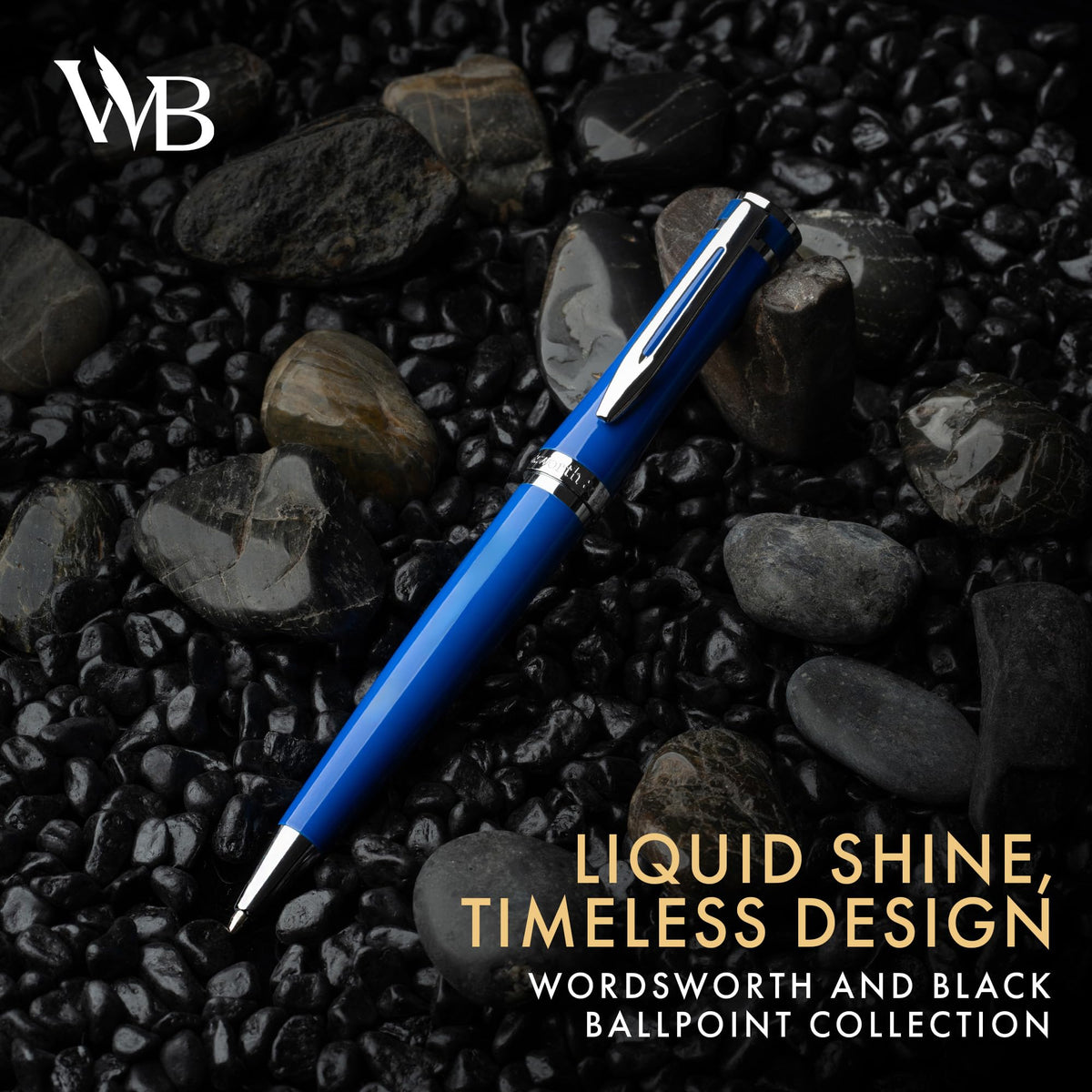 Wordsworth & Black Luxury Refillable Ballpoint Pen Set for Writing, Blue