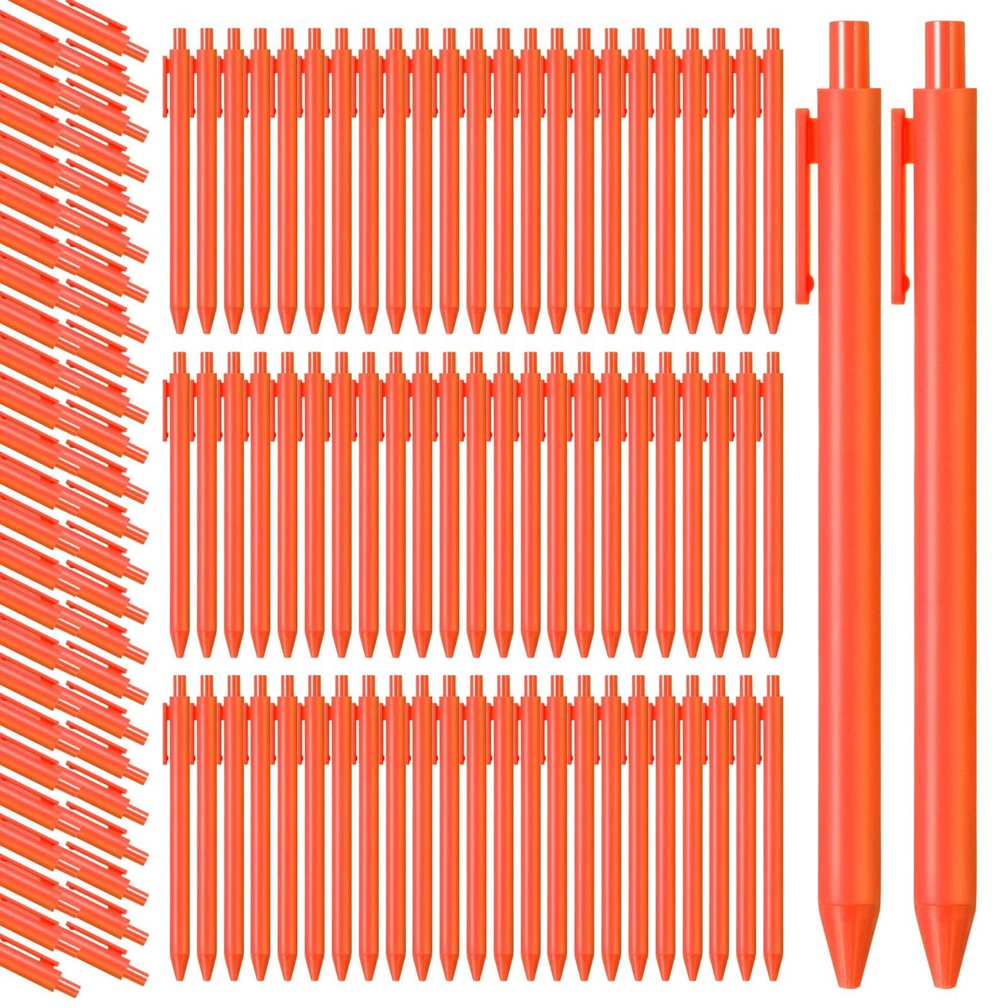 Fulmoon 50 Pcs Cute Pens Retractable 1.0mm, Orange Black Ink