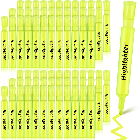 Qilery 72 Pack Tank Highlighters Bulk, Chisel Tip Markers,Yellow