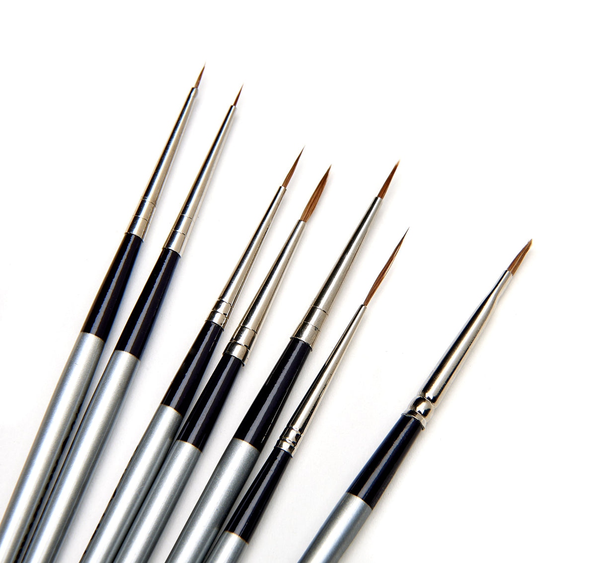 AIT Art Select Red Sable Detail Brush Set, 7 Pure Russian Sable Paint Brushes, Handmade in Germany