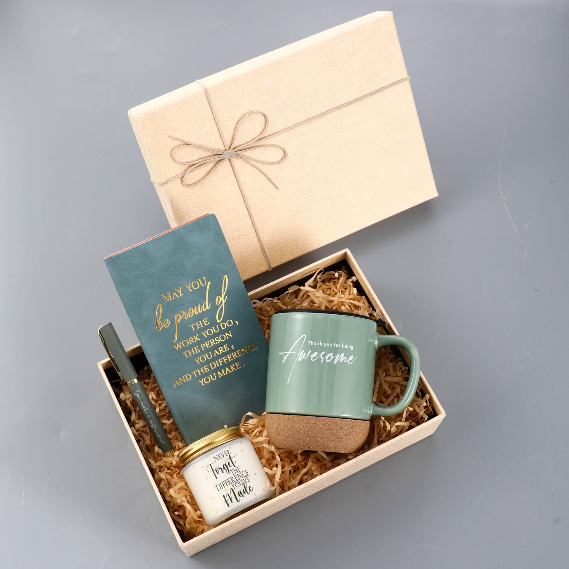 Sayglossy 4 Pcs Thank You Gift Set for Men Women Employee Coworker, Green