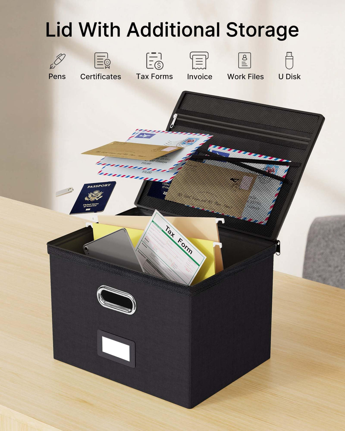 Oterri File Box Large 2-Pack Hanging Organizer for Letter/Legal-Size Folder