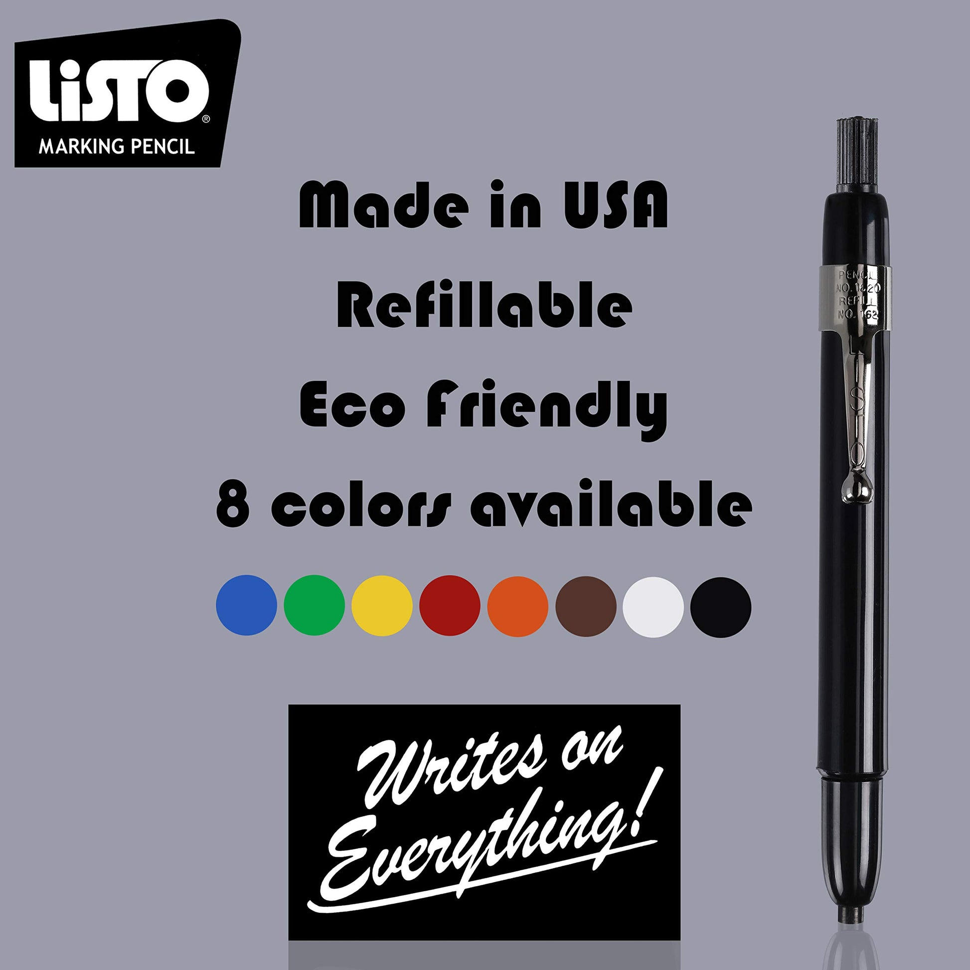 Listo 1620 Box of 12 Green Color China Markers/Grease Pencils/China Marking Pencils/Wax Pencils