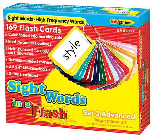 Edupress Sight Words in a Flash Card Set Grades 2-3 (EP62317)