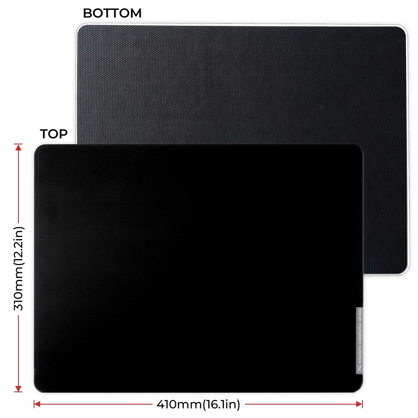 XVX Black Glass Mousepad 4.0, Hard Mouse Pad for Gaming, Ultra-Smooth Micro-Etched Surface Mouse