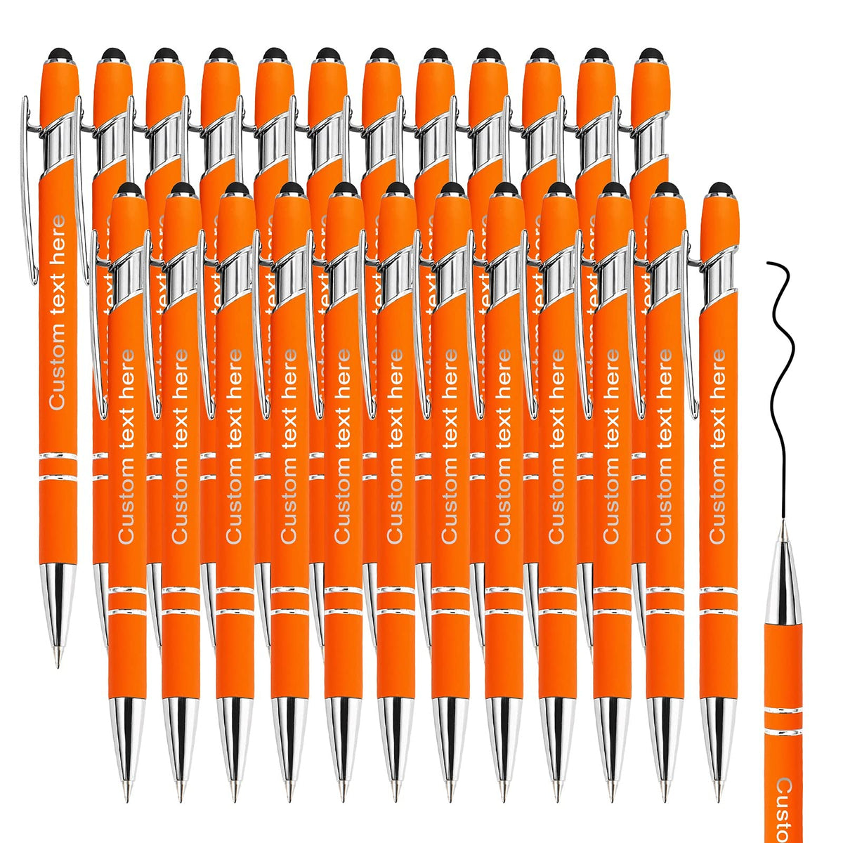 Amlion Custom Pens Personalized Bulk, Customized Ballpoint Pens with Stylus Name Message Logo