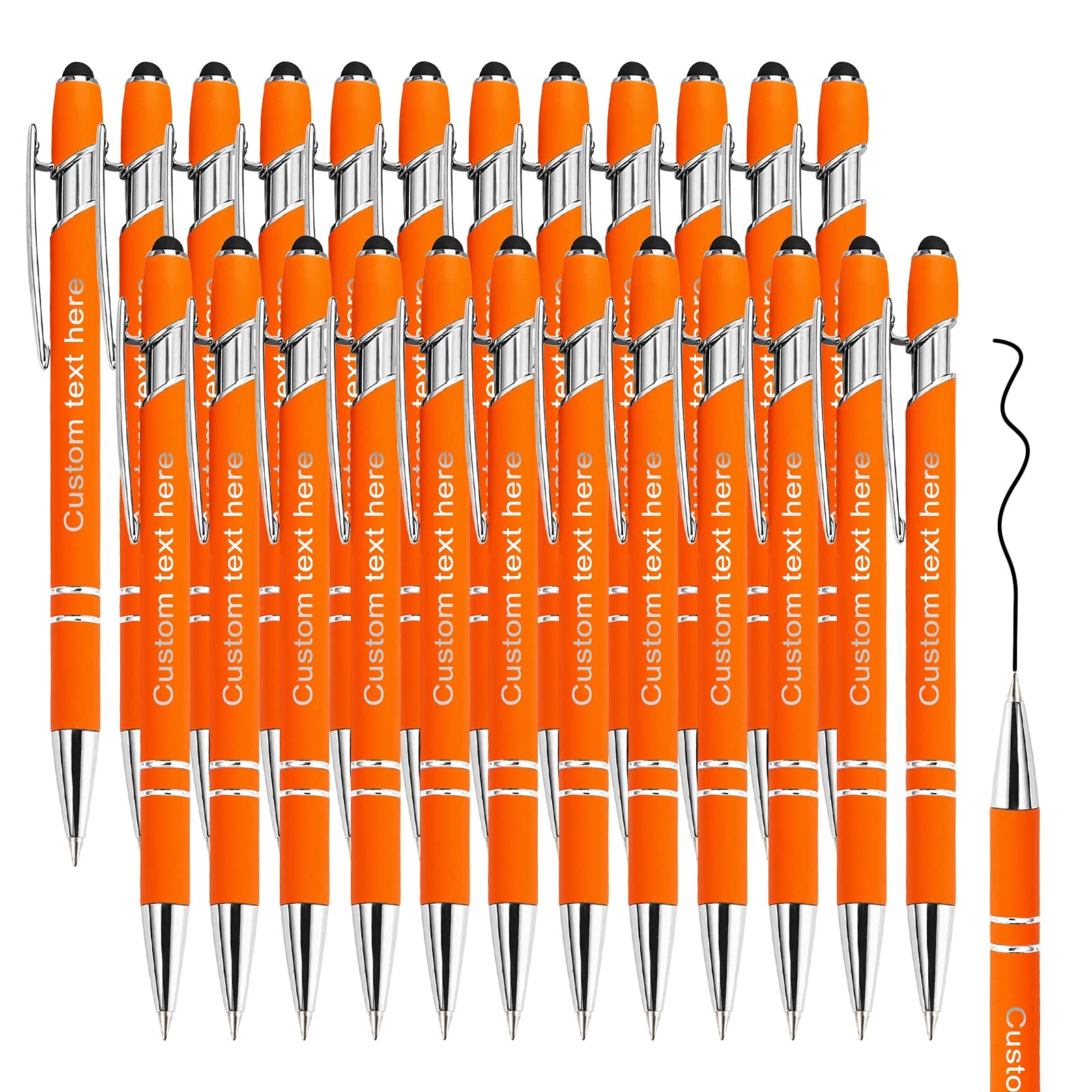 Amlion Custom Pens Personalized Bulk, Customized Ballpoint Pens with Stylus Name Message Logo