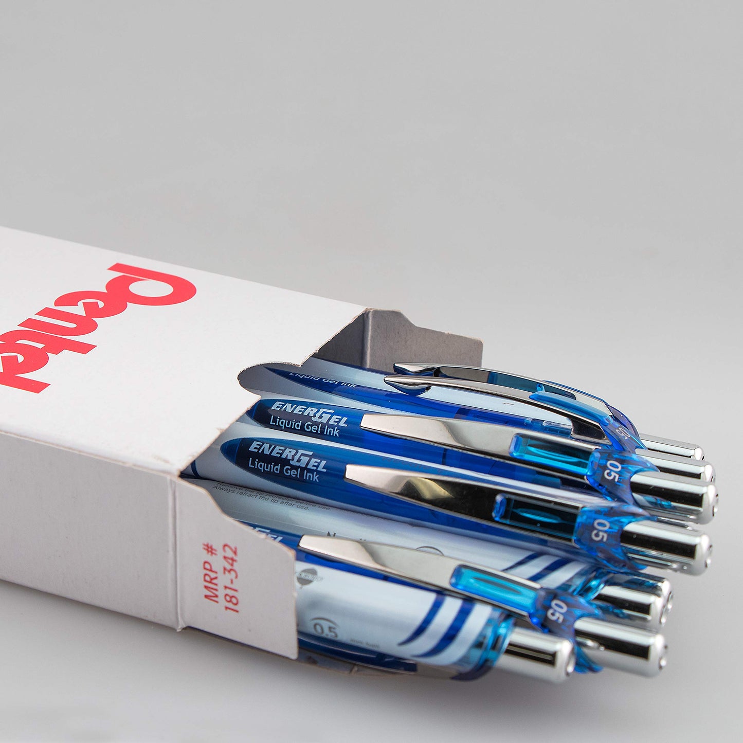 Pentel EnerGel Pearl RTX Retractable Liquid Gel Pen, (0.5mm), Fine Line, Needle Tip, Blue Ink, Box