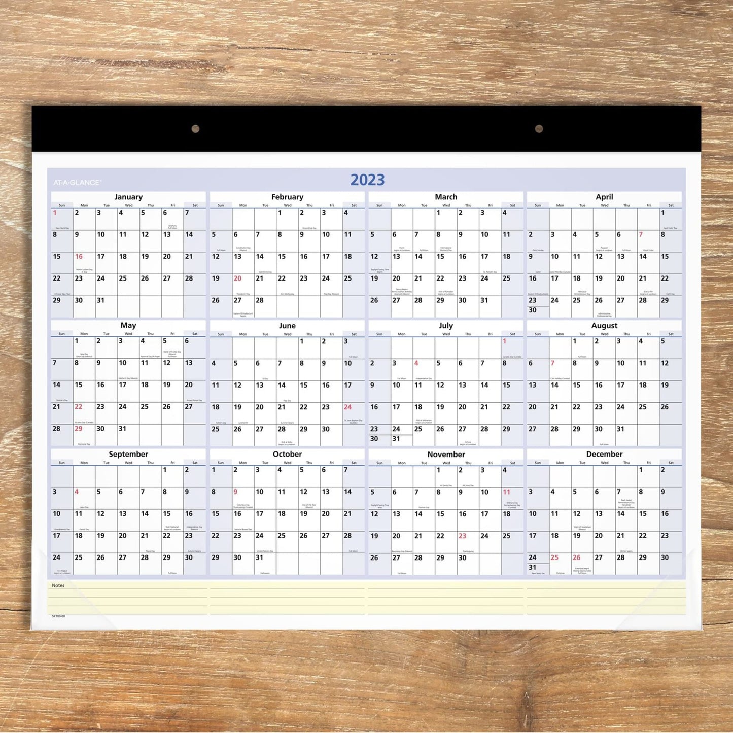 AT-A-GLANCE 2022 Desk Calendar by AT-A-GLANCE, Monthly Desk Pad, 22" x 17", Standard, QuickNotes