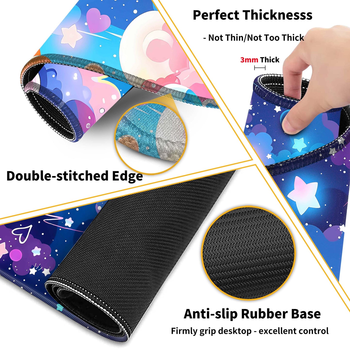 Large Mouse Pad Set 35.4 x 15.7 with Keyboard Wrist Rest, Wrist Support, and Coaster, Waterproof