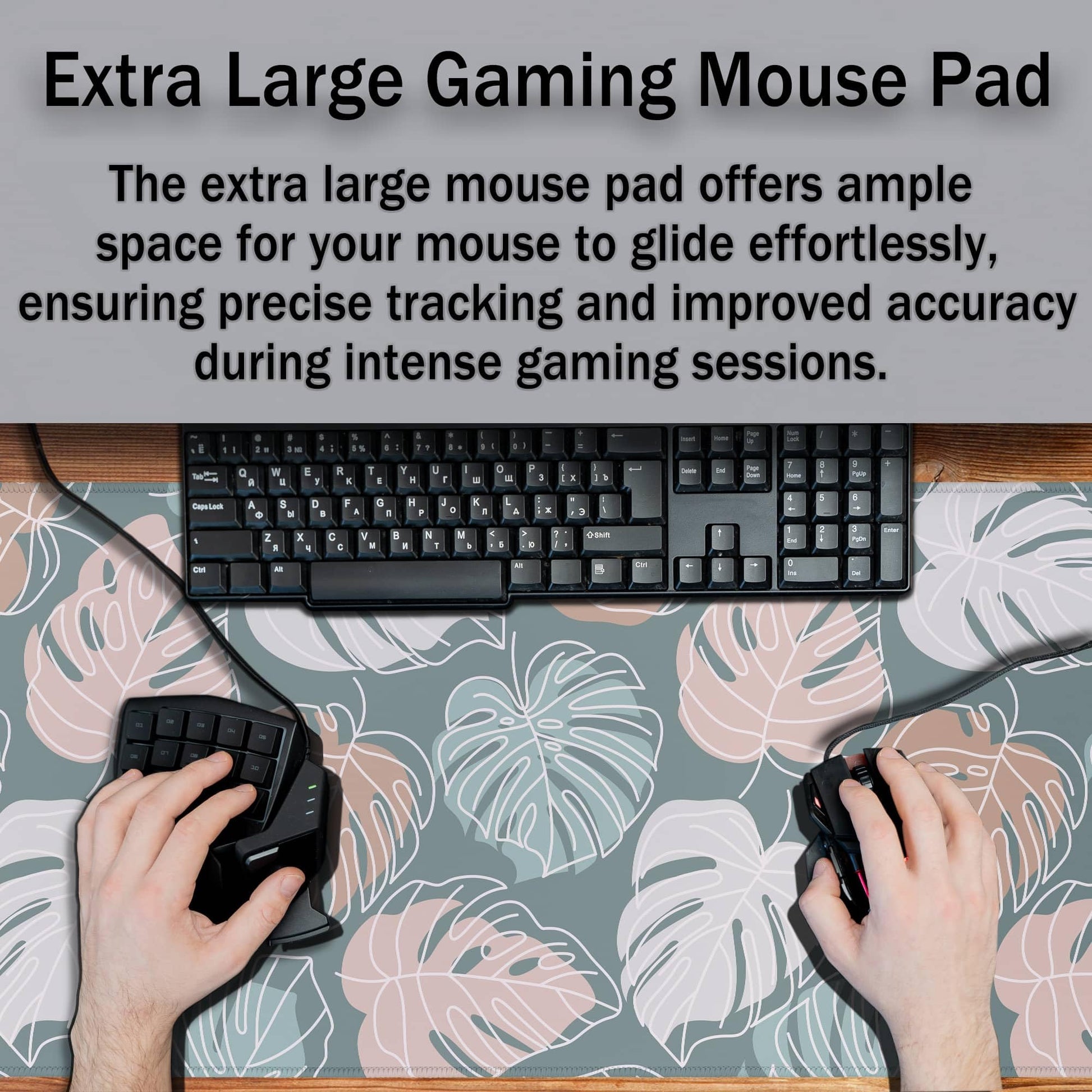 Samgula Large Desk Mat Green, Gaming Mouse Pads Office Desk Pad, Keyboard Desk Mat Non-Slip Rubber