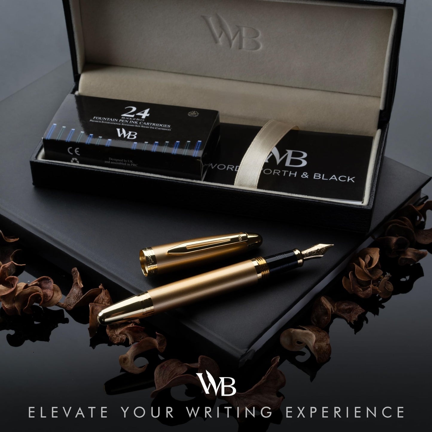 Wordsworth & Black Majesti Luxury Fountain Pen Set for Writing, Medium Nib