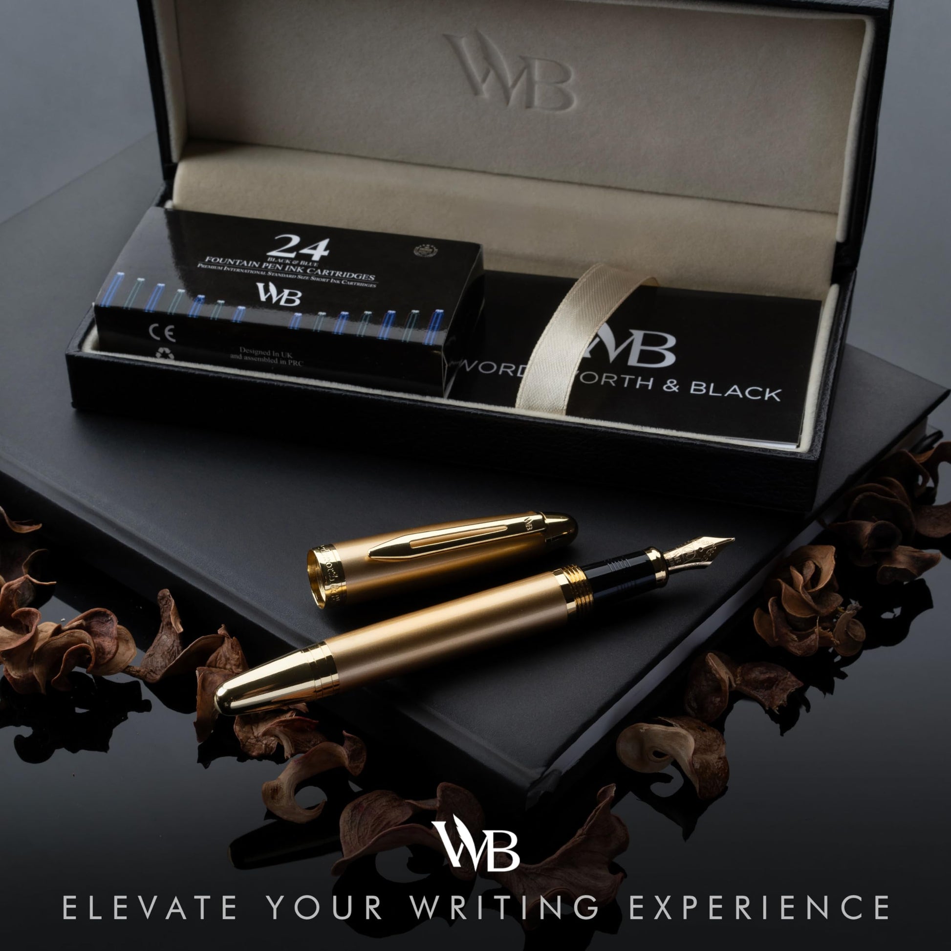 Wordsworth & Black Majesti Luxury Fountain Pen Set for Writing, Medium Nib