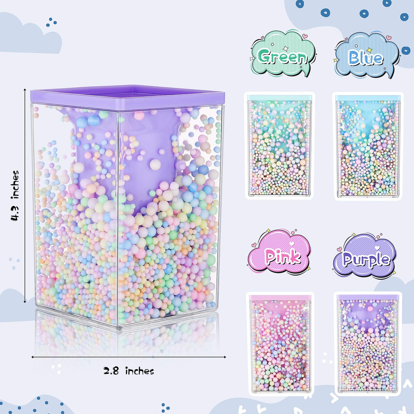 Outus 4 Pieces Cute Pen Holder Bubble Pencil Cup for Kids Kawaii Pencil Holder Desktop Stationery