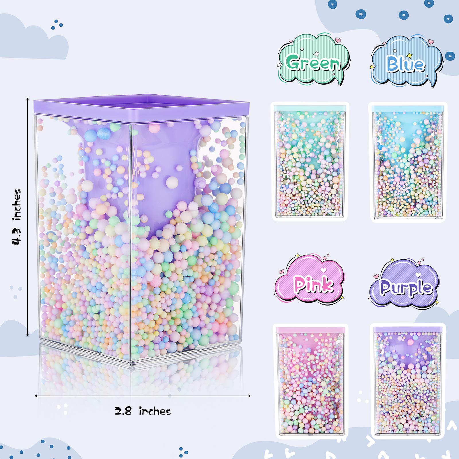 Outus 4 Pieces Cute Pen Holder Bubble Pencil Cup for Kids Kawaii Pencil Holder Desktop Stationery