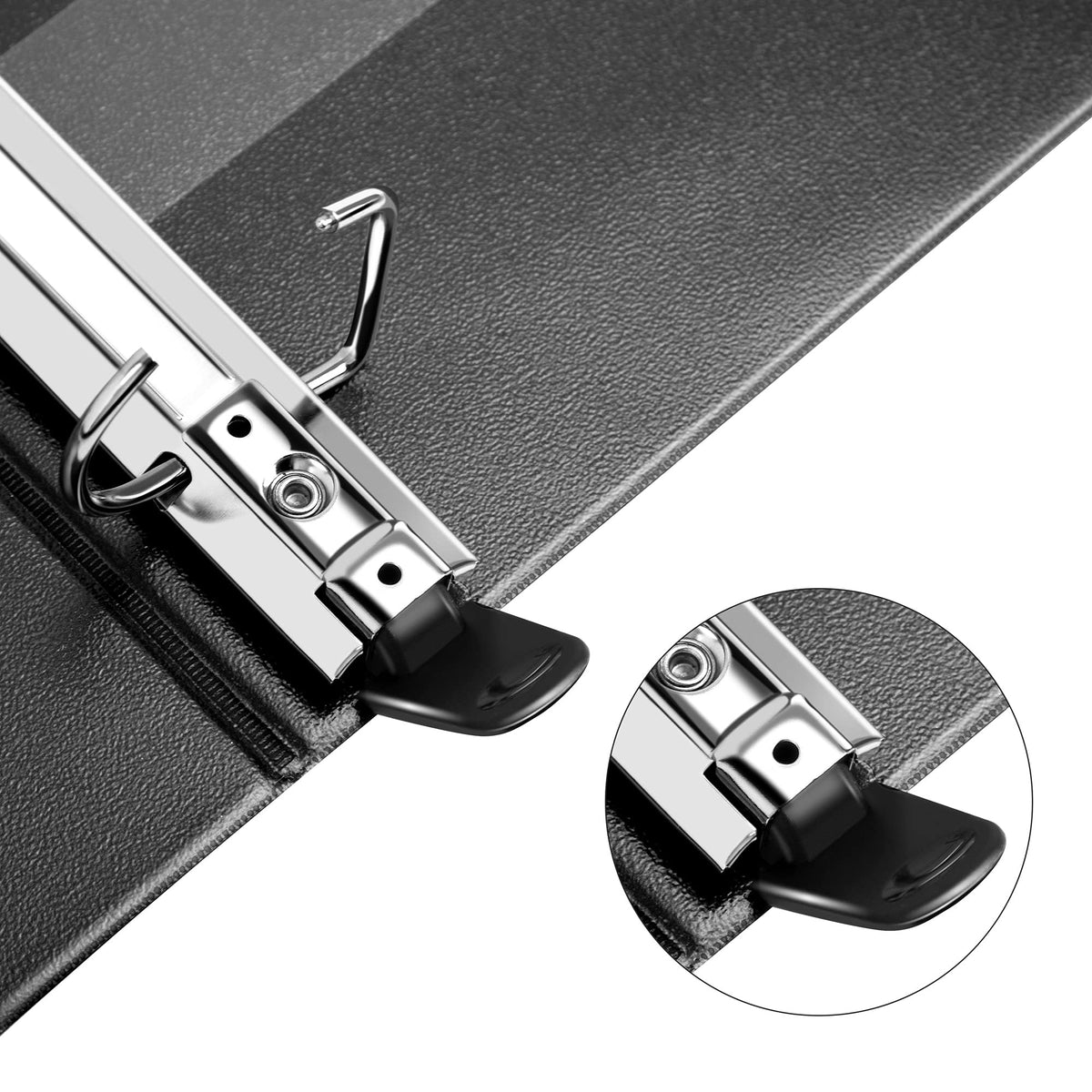 Amazon Basics 5 inch Heavy Duty D-Ring 3 Ring Binder, Customizable View Cover, Extra Durable