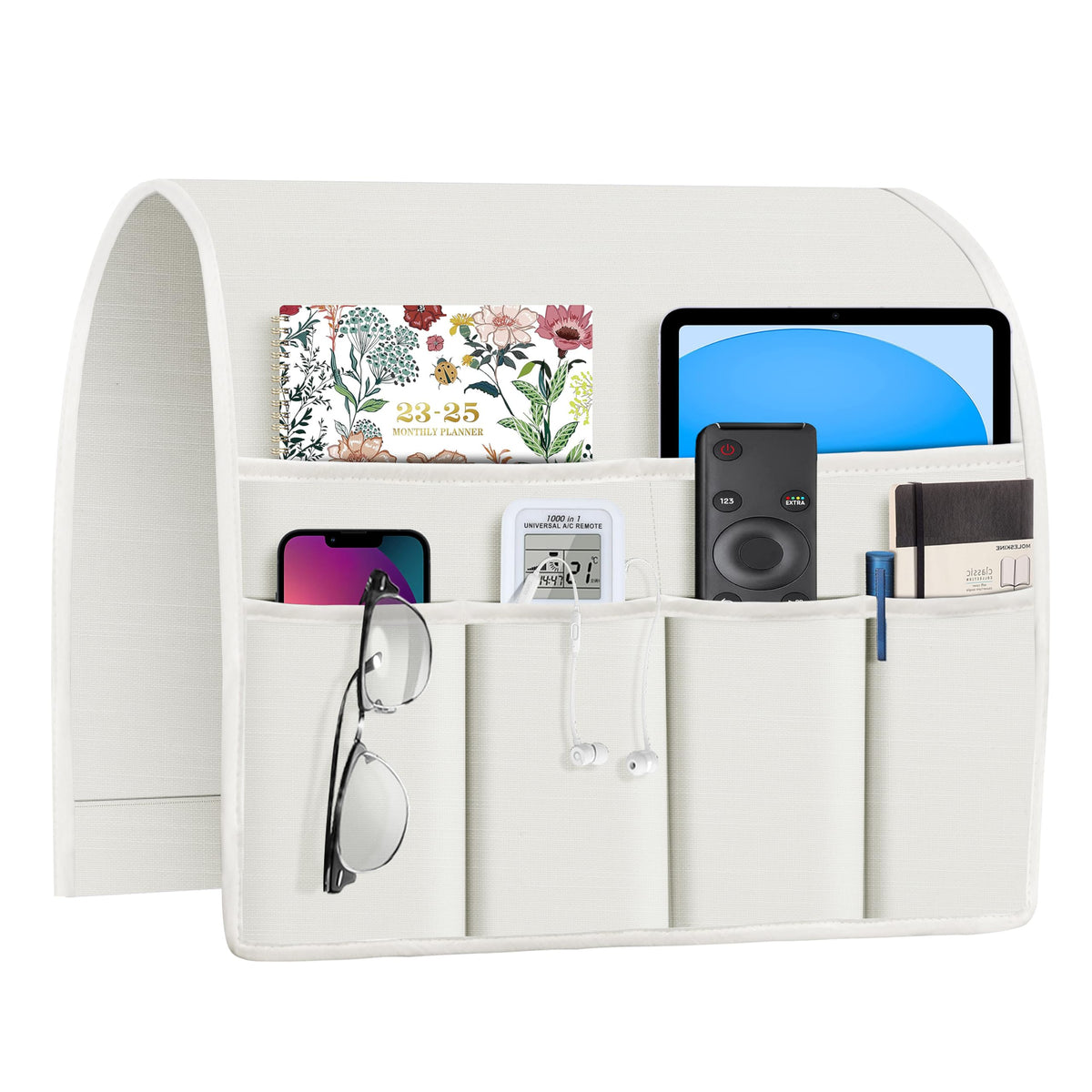 Joywell Remote Control Holder Armchair Caddy Armrest Organizer Ivory