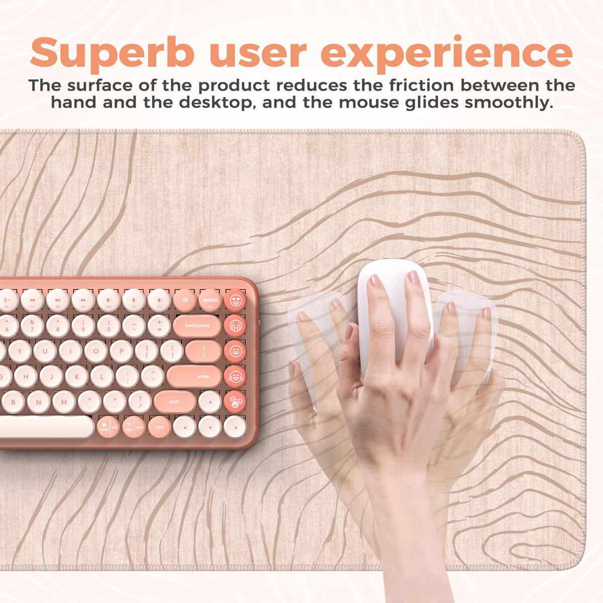 iCasso Big Mouse Pad,Aesthetic Desk Cover Mat for Desktop,Beige