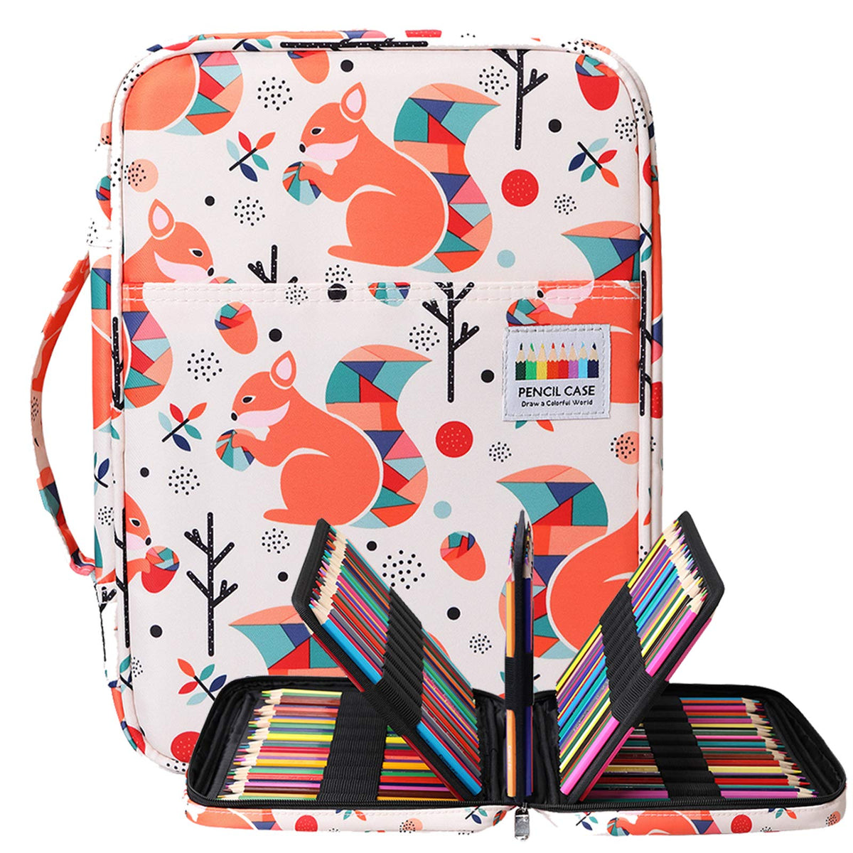 BOMKEE Coloring Pencil Case 220 Slots Pencils/Gel Pens Organizer Waterproof Travel Case Zipper