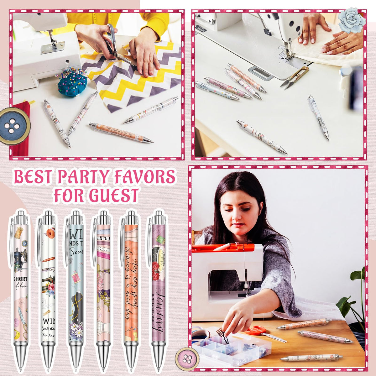 Humyoun 24 Pcs Sewing Pens Quilters Gifts for Sewing Lovers Women Favors