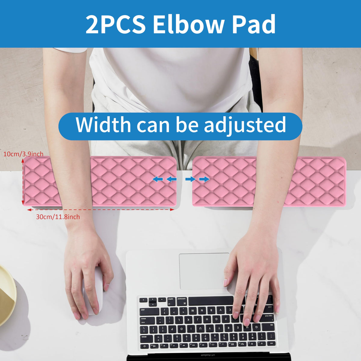 MEKASS L-Shaped Desk Elbow Pad for Desk, Memory Foam Elbow Support Padding with Non-Slip, Ergonomic