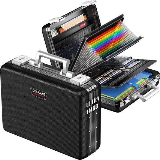 COLCASE Fireproof Document Box with Aluminum Frame - Ultra Hard Box
