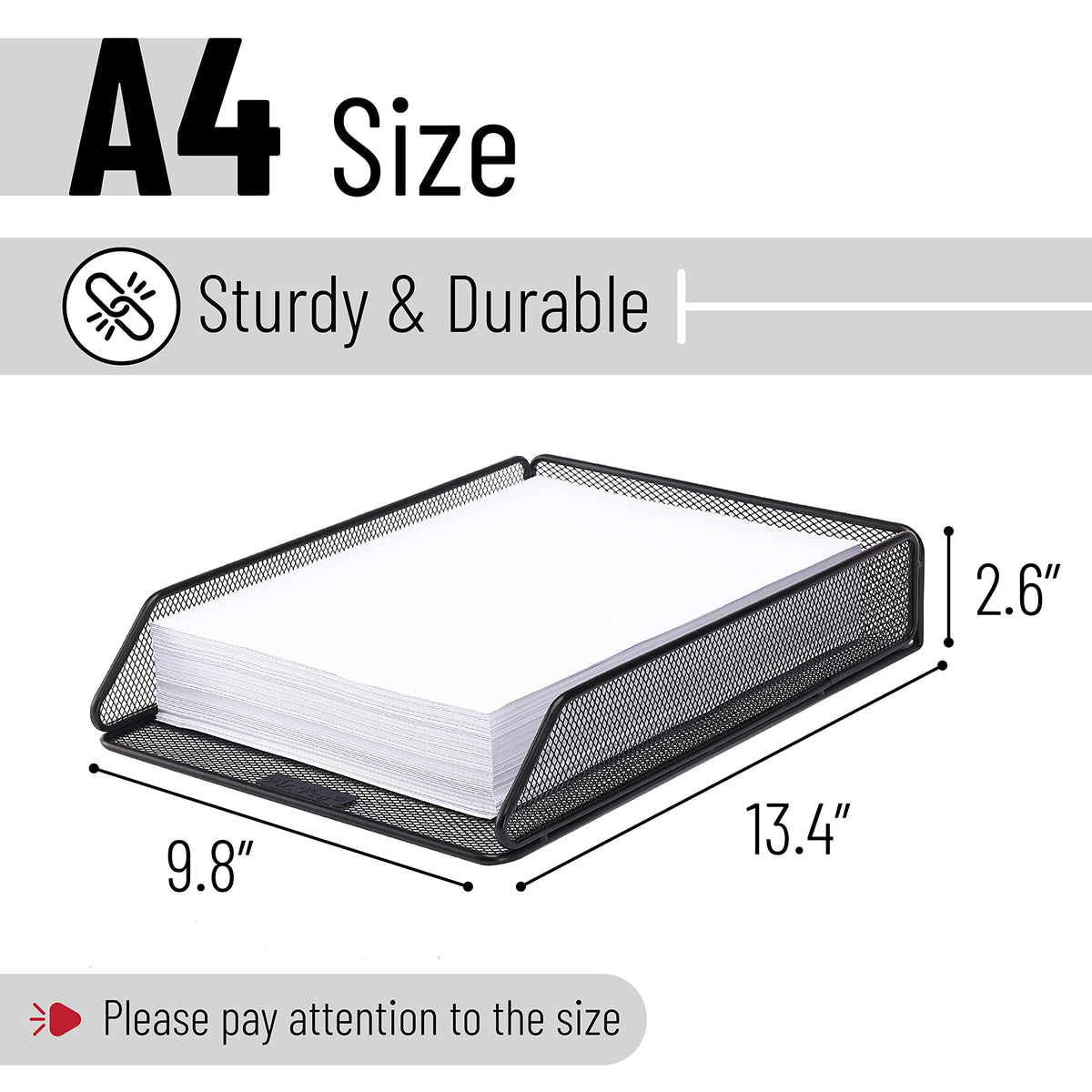 Mr. Pen- Mesh Desk Organizer, Single Tray Desktop Organizer