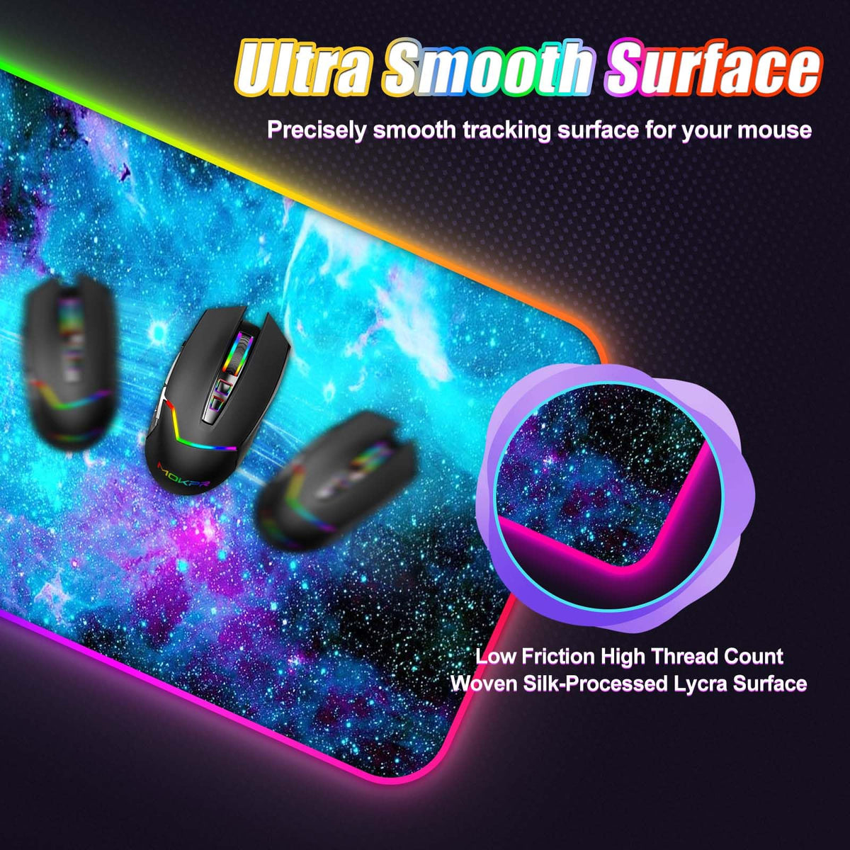 ToLuLu Wireless Charging RGB Gaming Mouse Pad,15W LED 30W Charger Mouse Mat