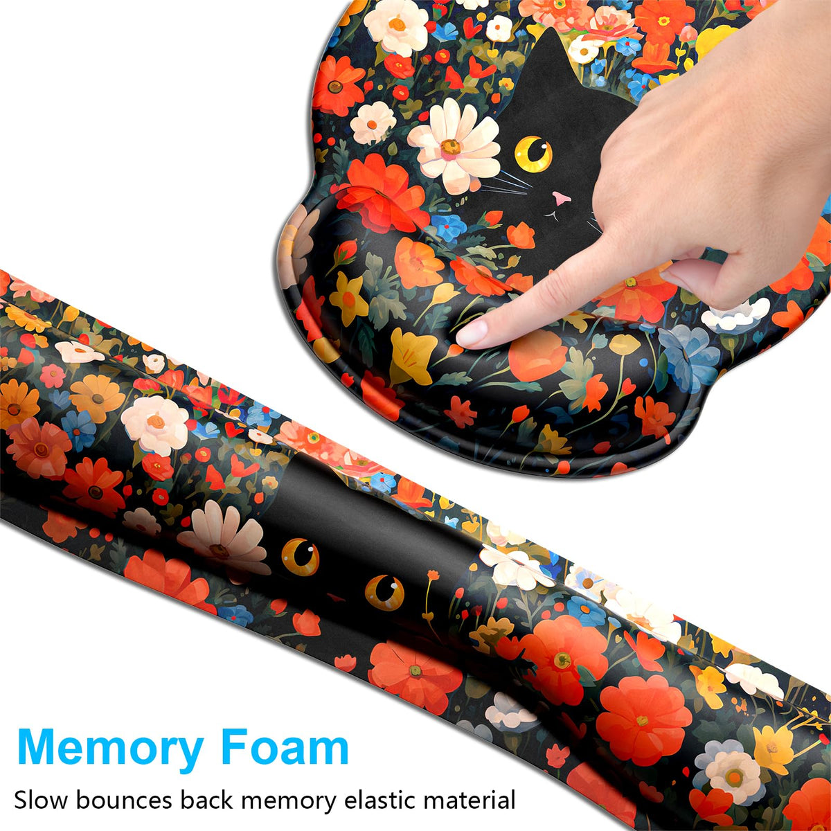 Dapesuom Keyboard Wrist Rest and Mouse Pad with Wrist Support, Cute Memory Foam Cushion for