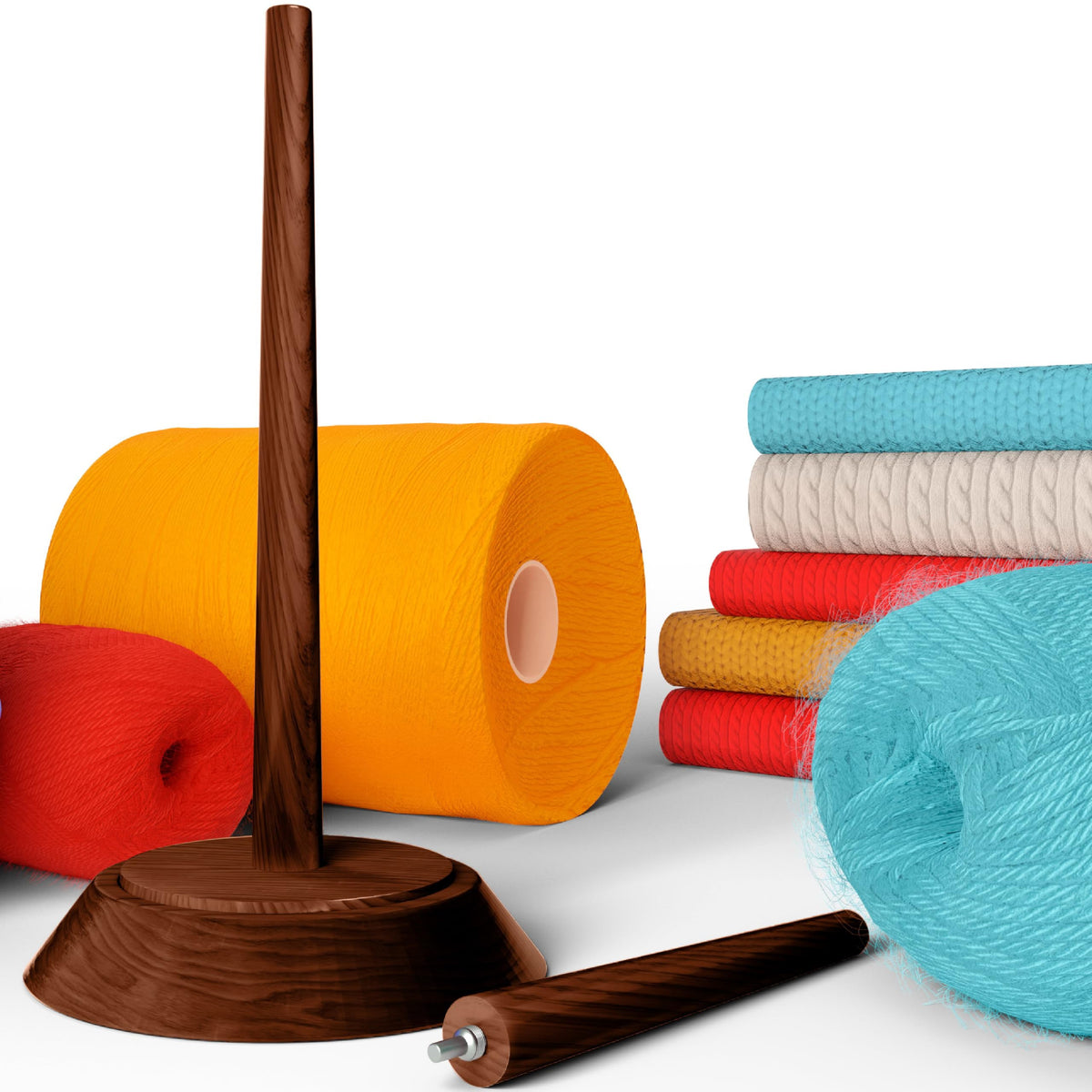 BARVA Yarn Holder Set 22 Lb Capacity for Chunky Yarn w/Extra Spindle | Smooth Bearing Spinner & Big