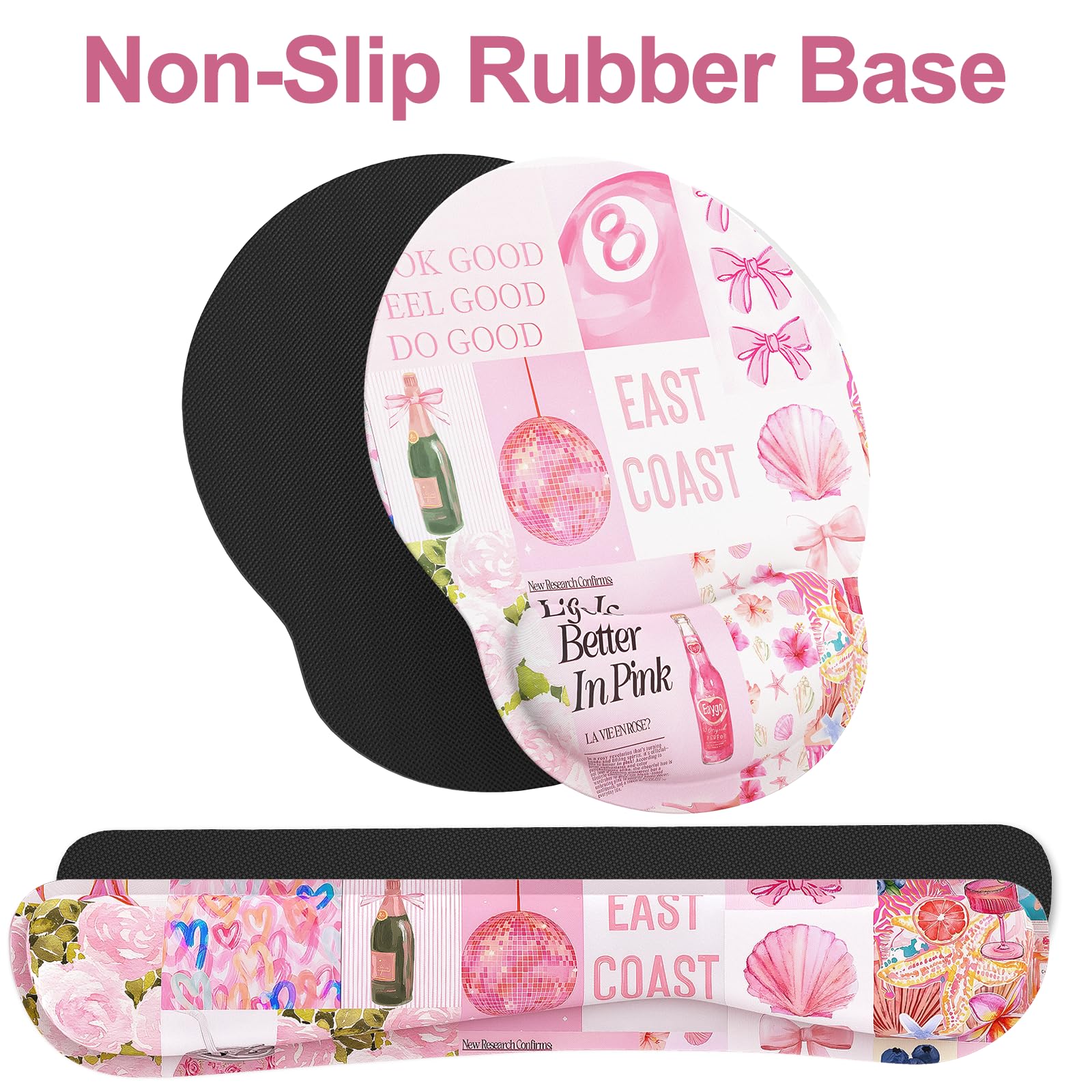 Ergonomic Mouse Pad with Wrist Rest and Keyboard Wrist Rest, Mousepad