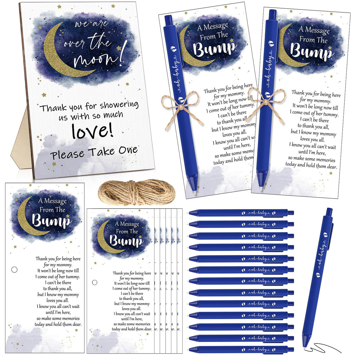 Sintuff 50 Set Baby Shower Party Favors for Guests, Dark Blue