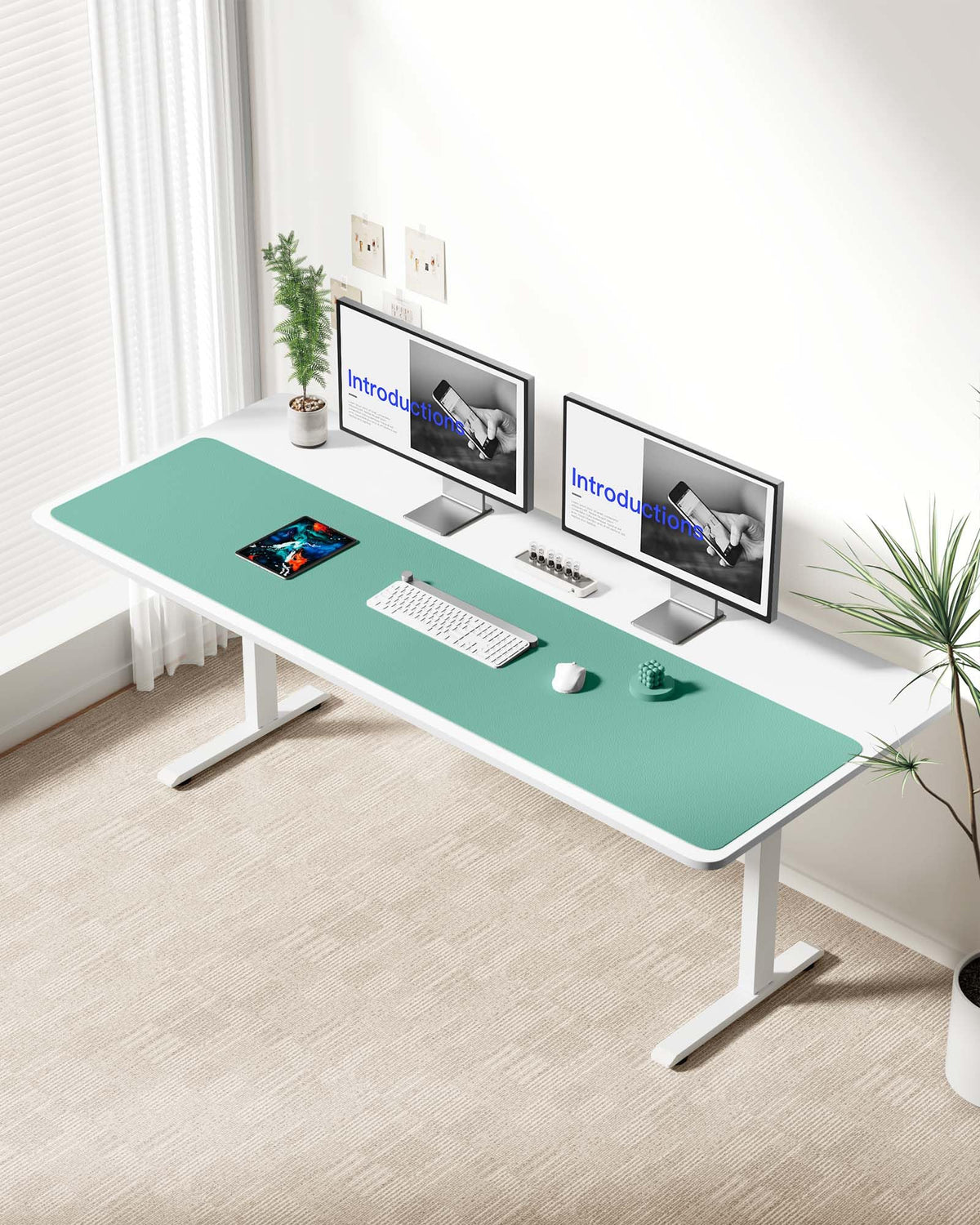 YSAGi Leather Desk Protector, Office Mat, Large Mouse Mat, Non-Slip PU Leather Blotter, Laptop Desk