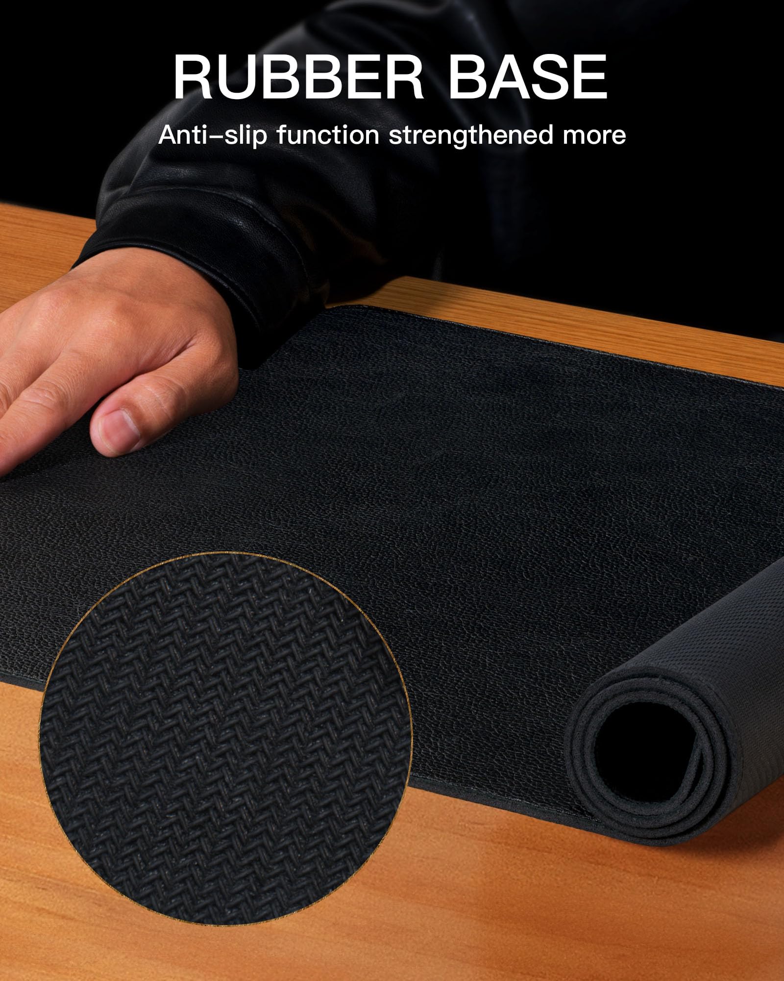 YSAGi Genuine Leather Desk Mat, 31.5"x15.8" Leather Desk Mat, Office Desk Pad, Thick Desk Pad with
