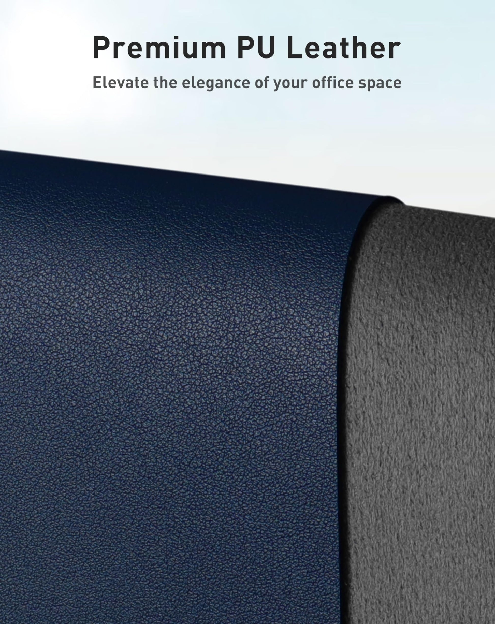 Aothia Faux Leather Desk Mat - Large Mouse Pad, Non-Slip PU Leather Blotter, Waterproof Writing
