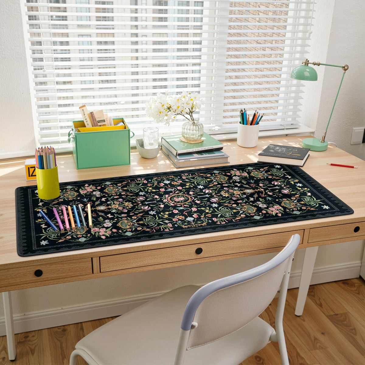 HAOCOO Black Desk Mat, 35.4" x 15.7" Computer Pad for Office Work Home