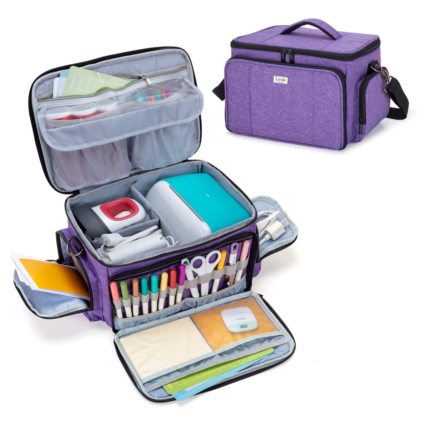LUXJA Carrying Case Compatible with Cricut Joy and Easy Press Mini, Purple