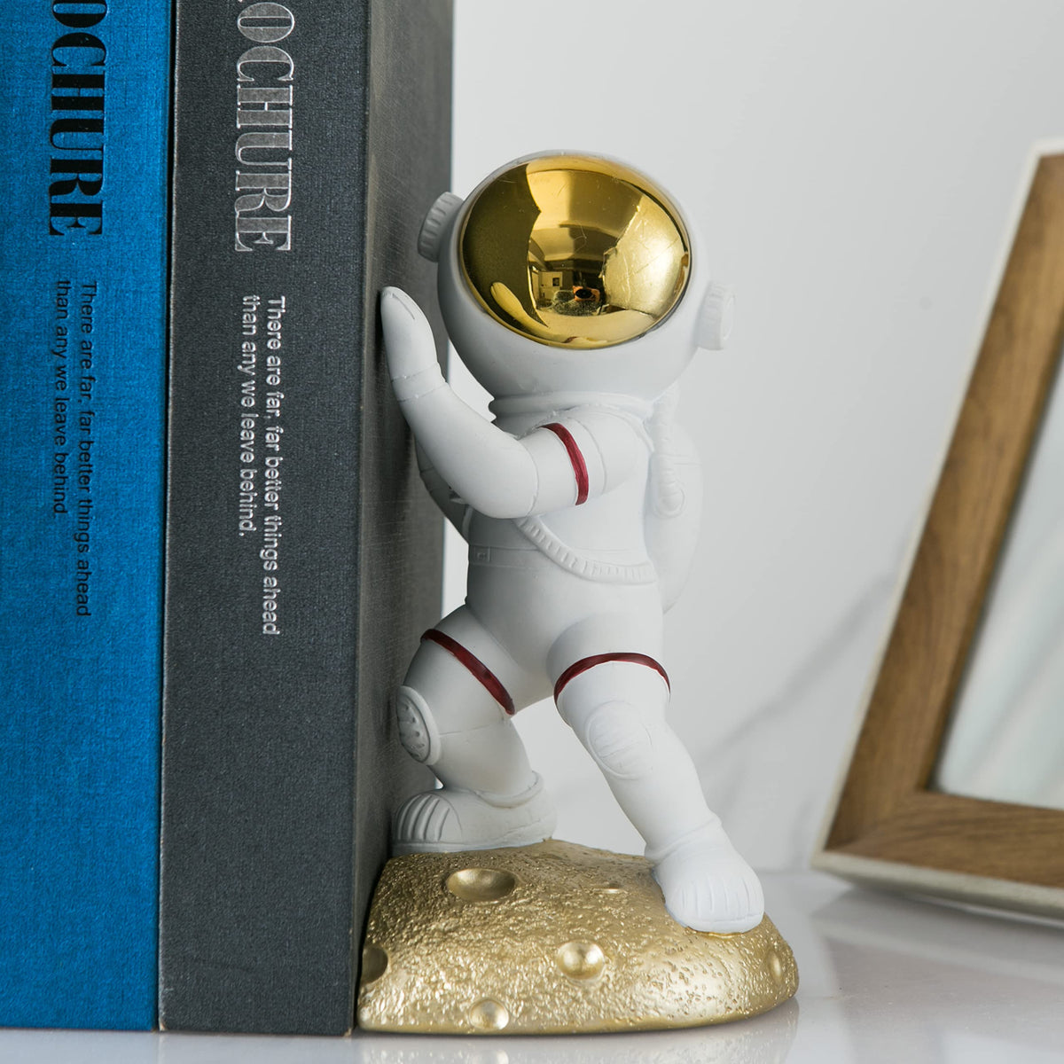 Banllis Space Bookends for Kids Room Nursery, Astronaut Themed Decor