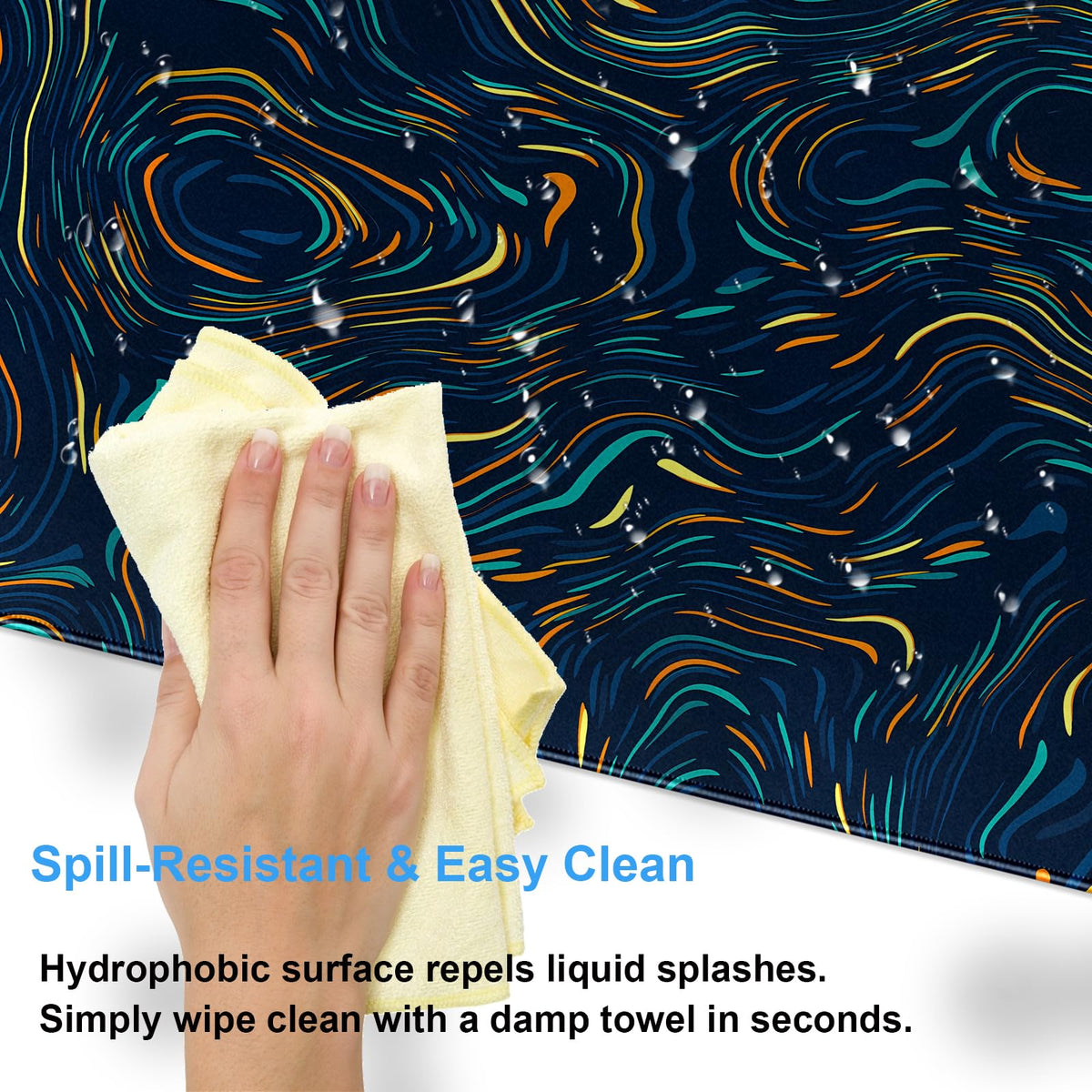 Abstract Swirl Desk Mat, XXL Large Gaming Mouse Pad
