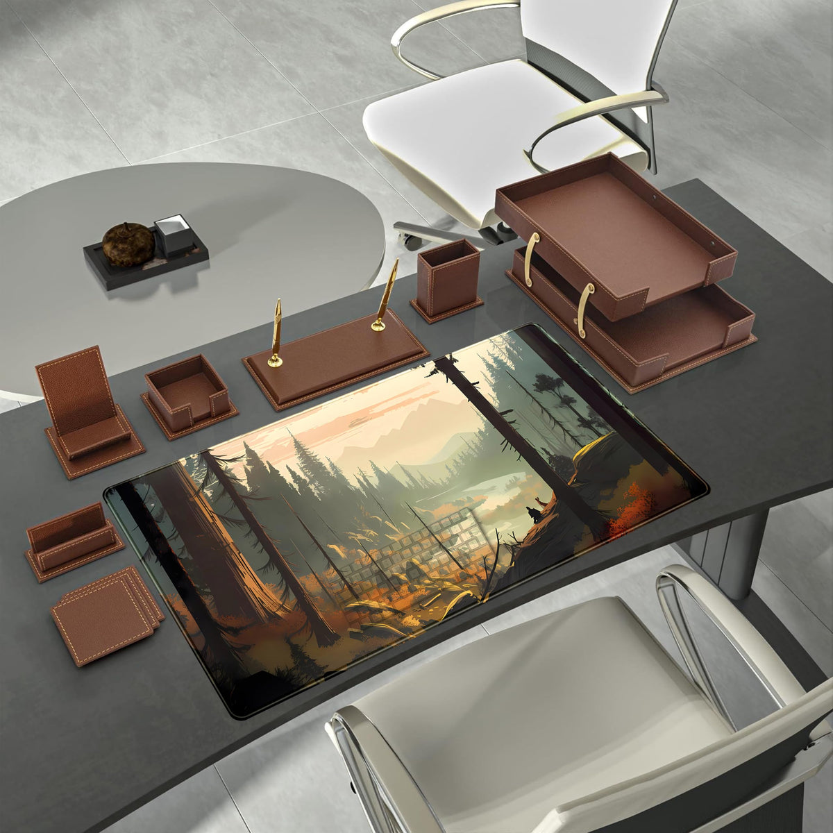 Desk Mat Gaming Desk Pad Valleys, Forest Mouse Pad XXL Extended Large Mouse and Keyboard Mat