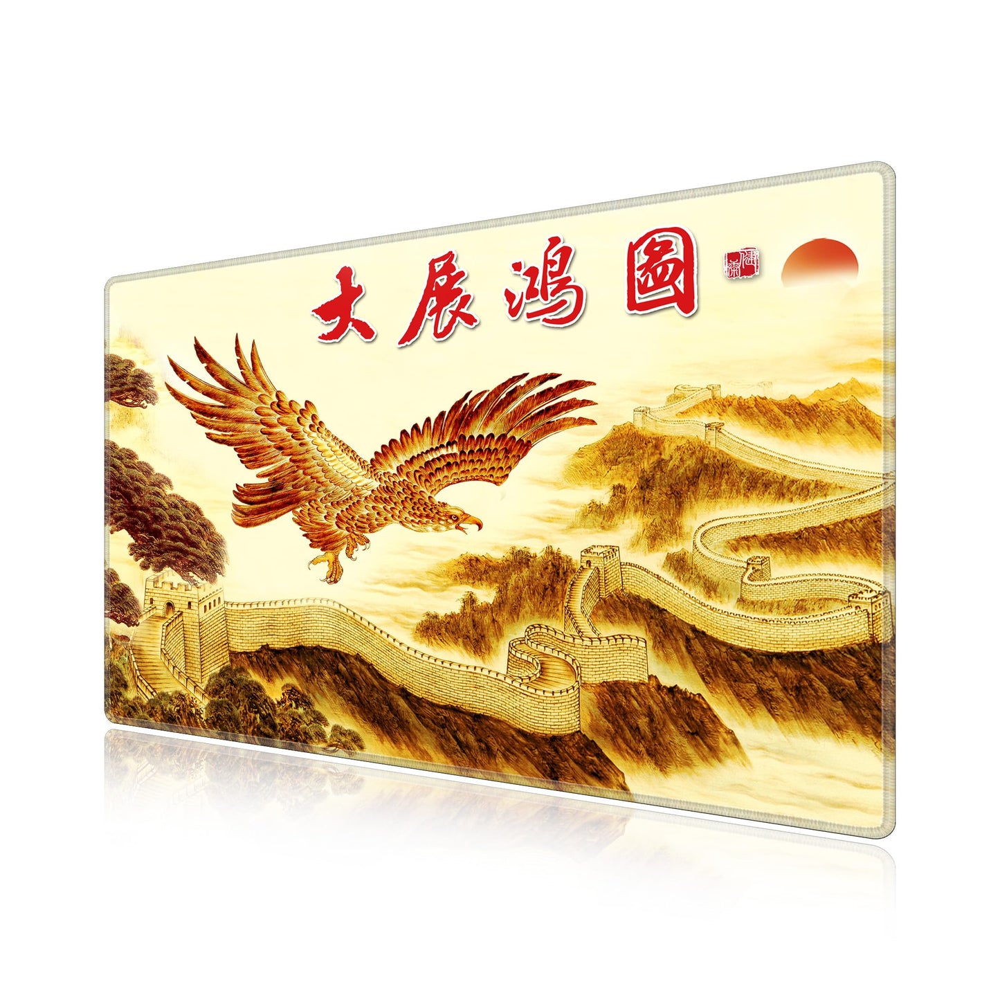 LL-COEUR XXL Landscape Gaming Mouse Pad Computer Keyboard Mat Office Desk Pad (Eagle, 23.6" x 15.7"