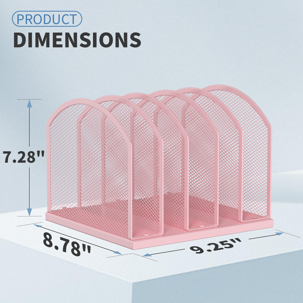 Gawerk 5-Section Vertical Desktop Organizer, 6-Section Mesh File Folder Stand Sorter for Office