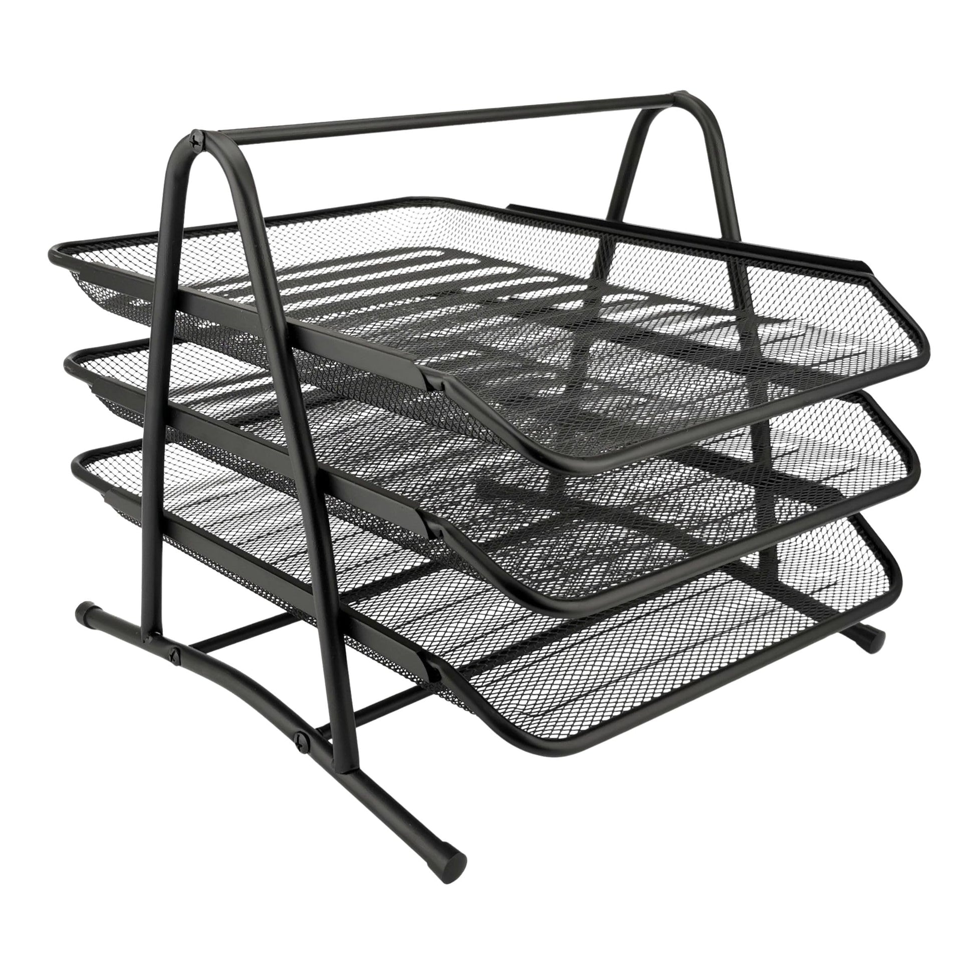 D.RECT Drawers for Documents 3 Pieces Metal Mesh Black, One Size, 007610
