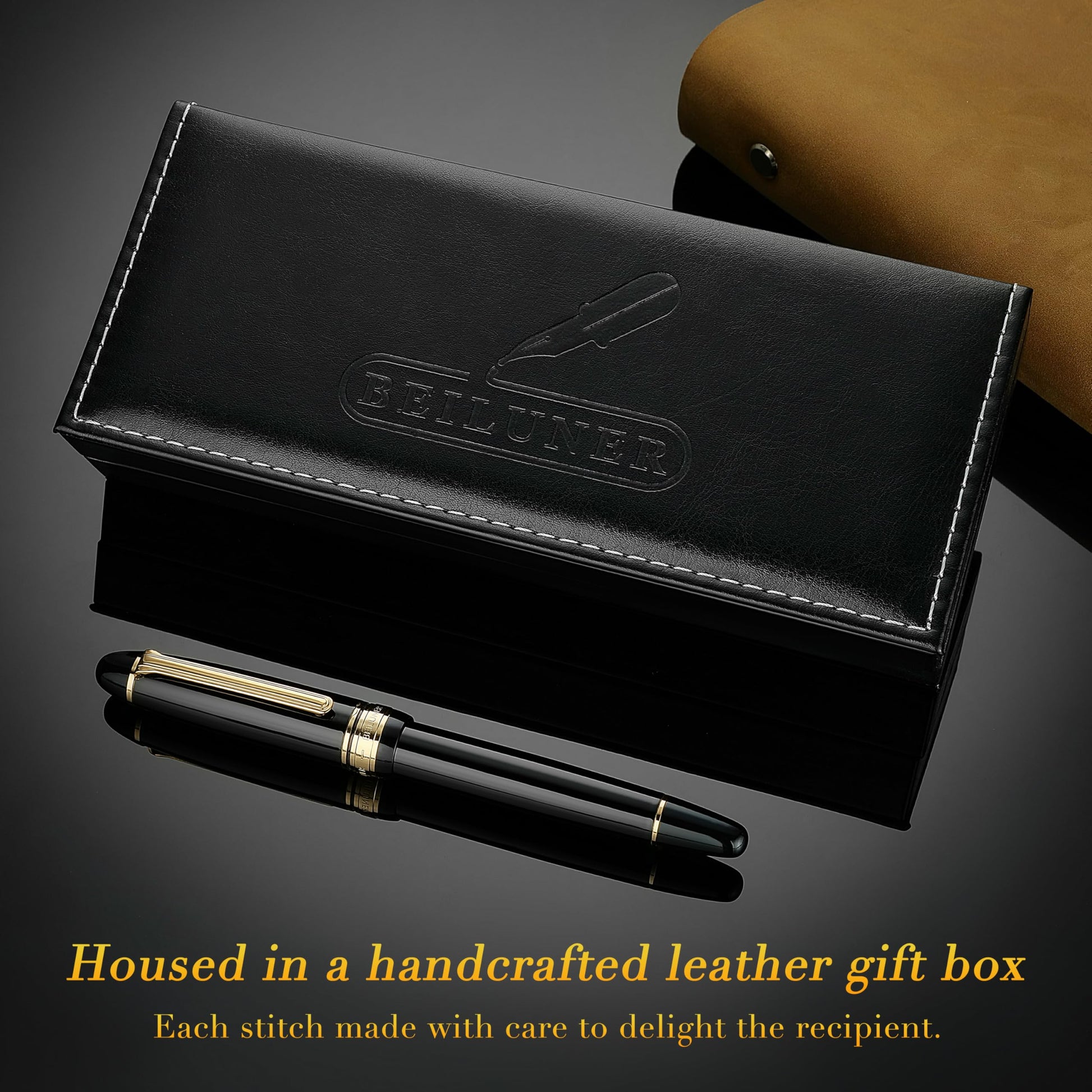 BEILUNER 319 Piano Black Lacquer Rollerball-Luxury Pen with 24K Gold